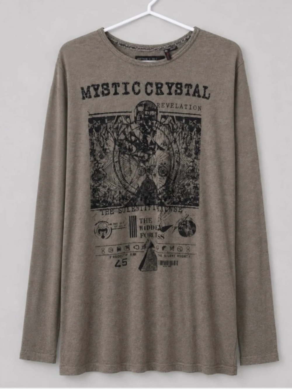 Projek Raw Men’s Mystic Crystal Graphic Shirt XL Taupe NWT 100% Viscose